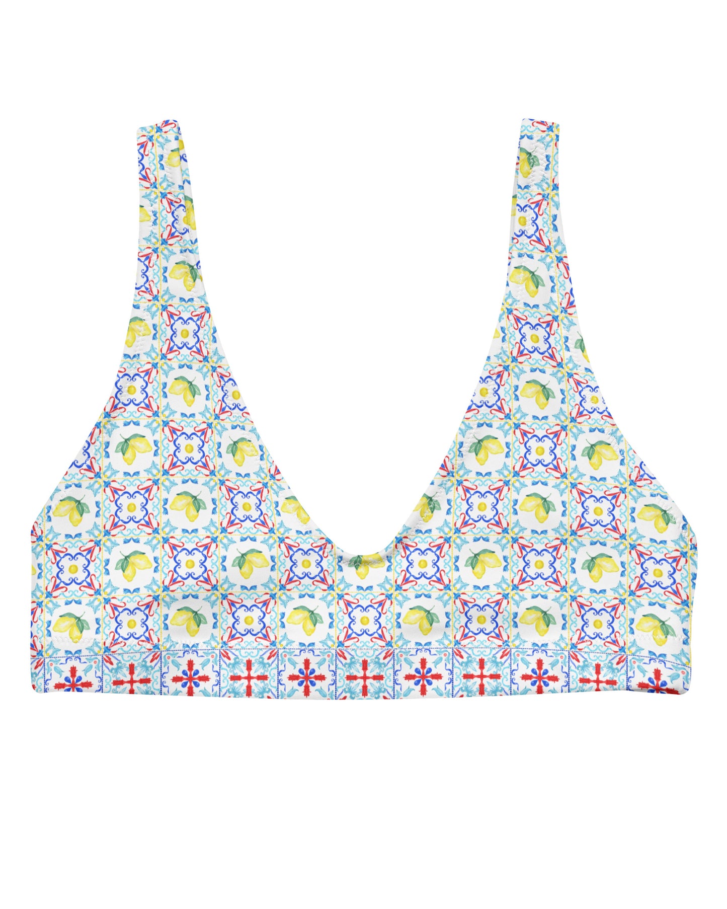 Capri Citrus Mosaic Recycled Bikini Top