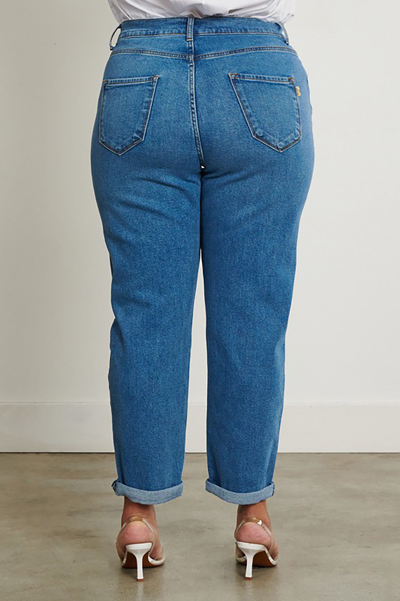 Edie Plus-Size Mom Jeans back view Belle and Broome