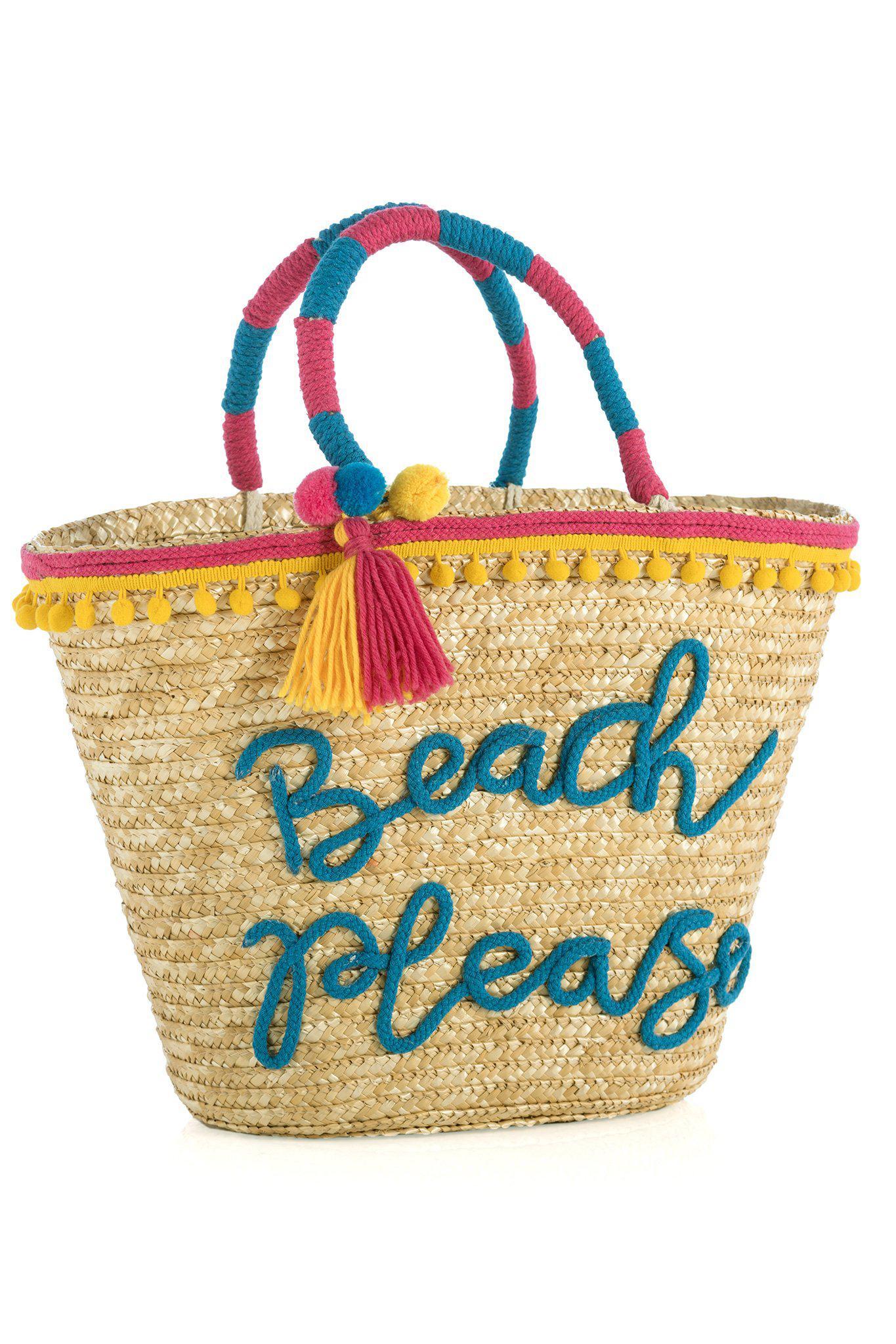 Beach Please Straw Tote-tote, handbags-Belle and Broome