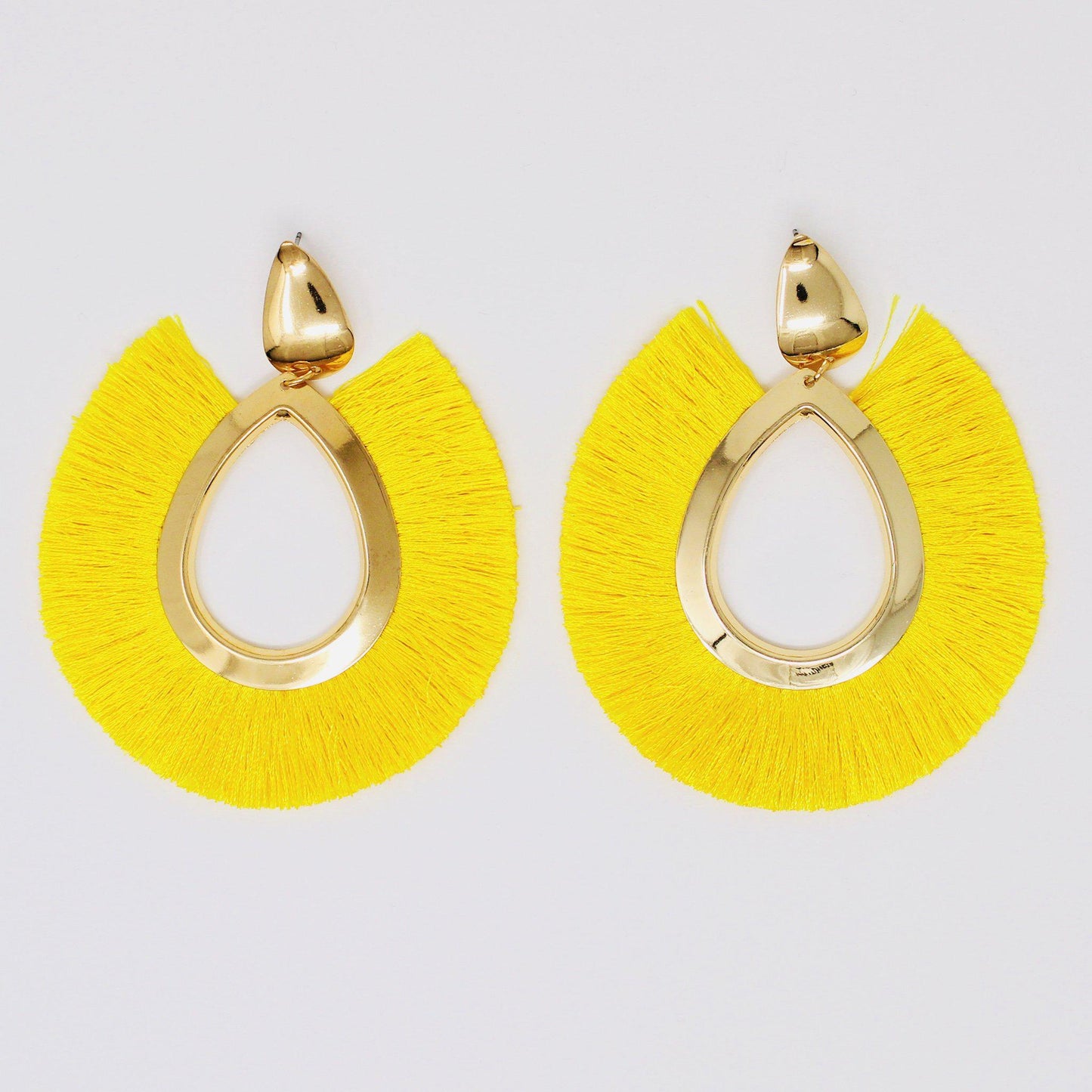 Bimini All-Over Fringe Earrings in Sunshine Yellow