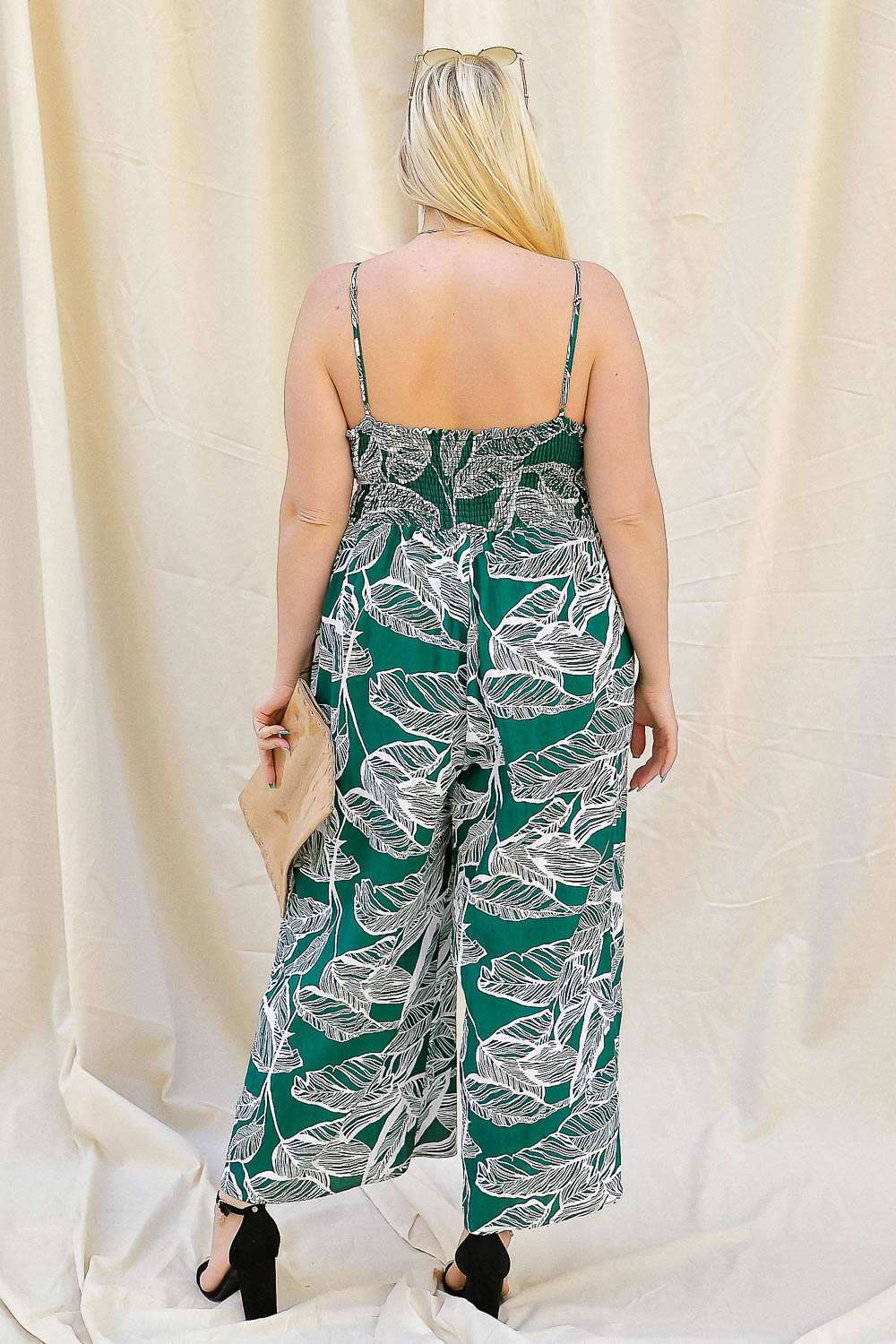 Eva Palm Leaf Wide Leg Jumpsuit-clothing, jumpsuit-Belle and Broome