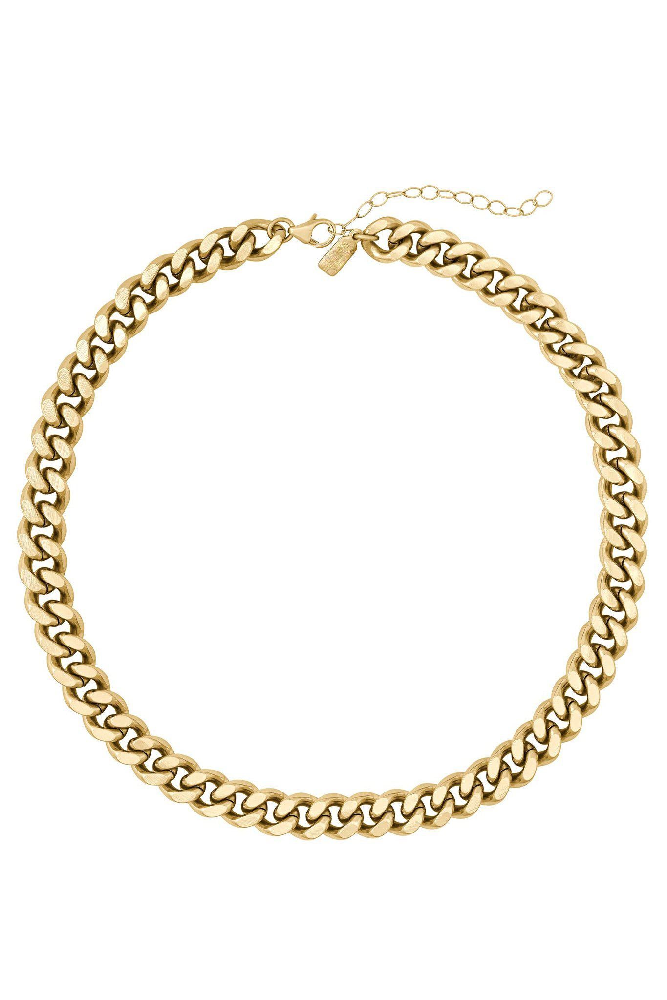 Giselle Thick Gold Chain Necklace on white background