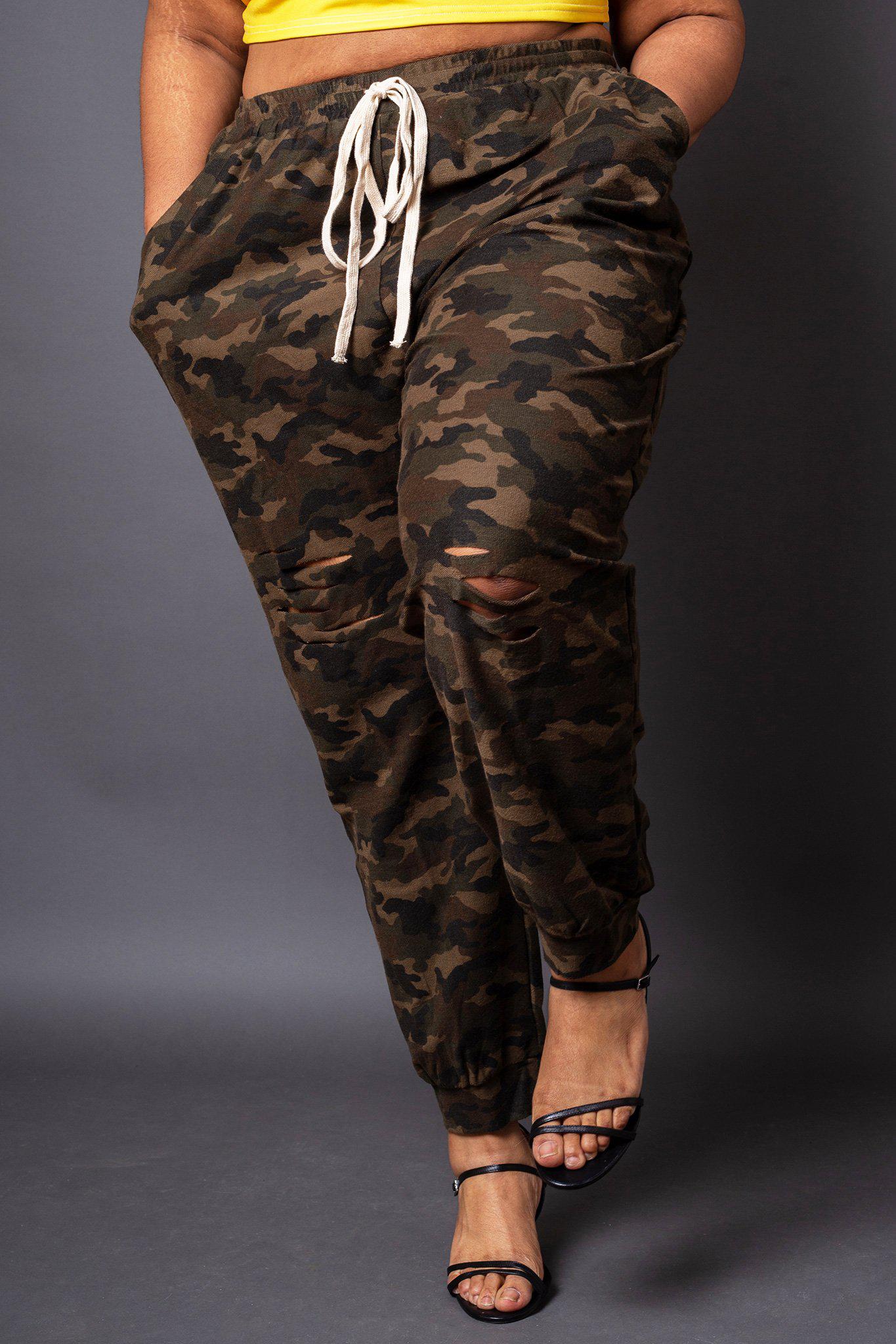 Plus size camouflage sweatpants hot sale