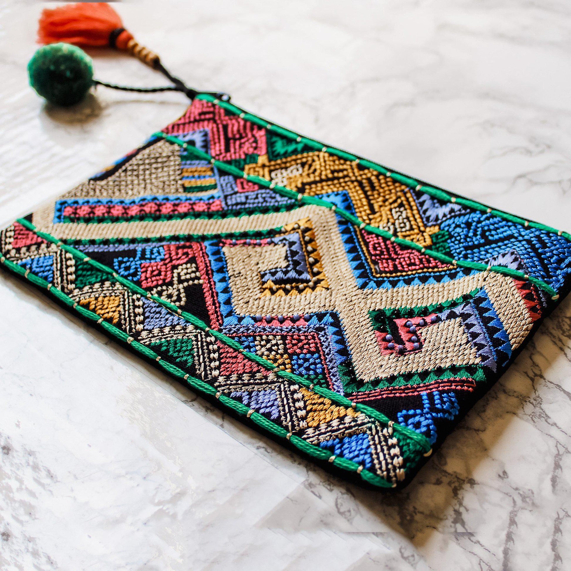 Maldives Multi Embroidered & Beaded Clutch-clutch, handbags-Belle and Broome